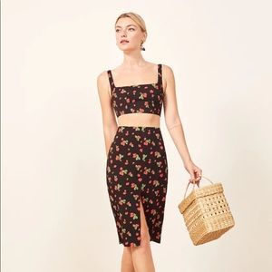 NWT Reformation Strawberry Holloway Two Piece Size 2